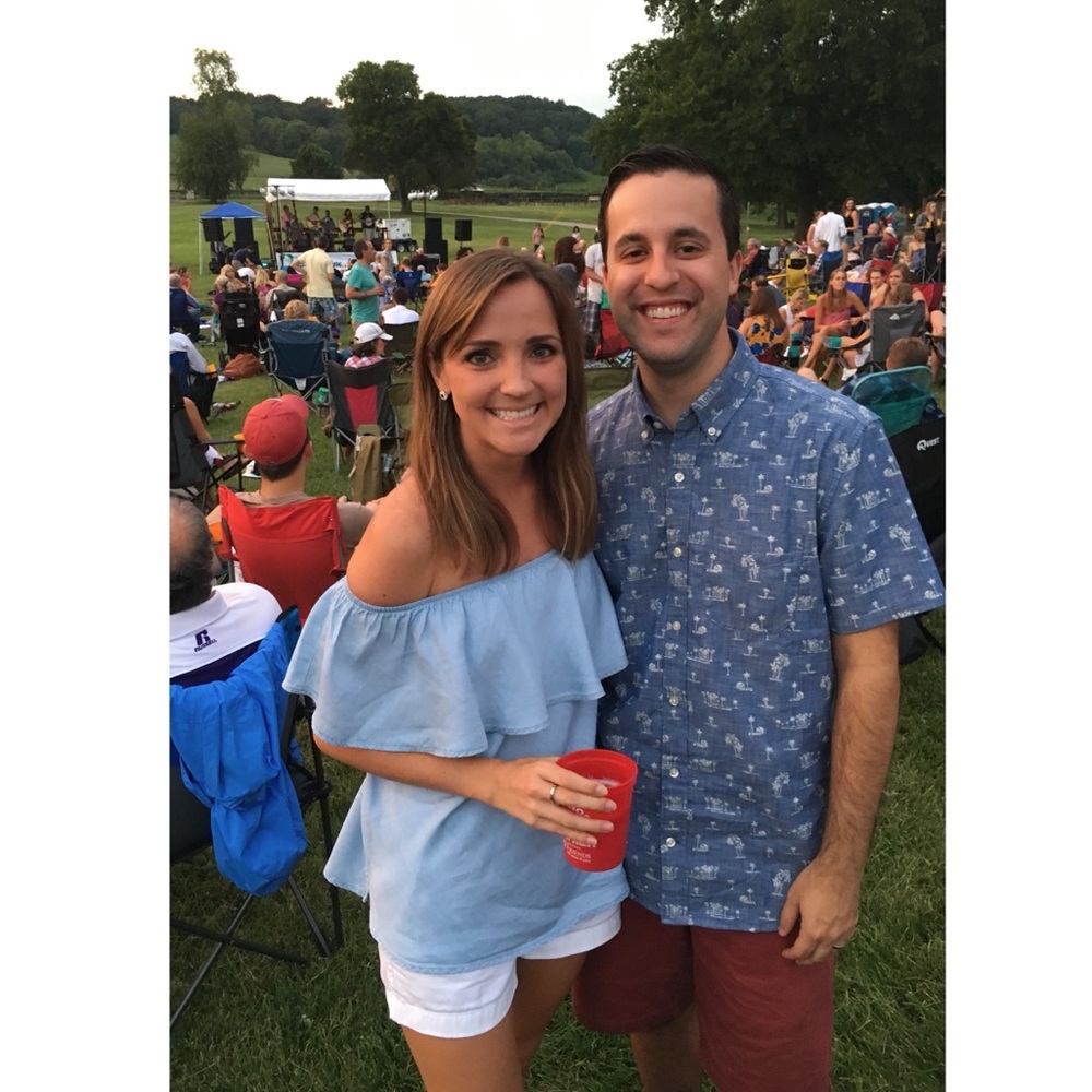 Chambray off-the-shoulder summer top